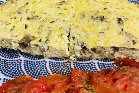 Cliquez pour zoomer ! Tortilla de champignons à l’ail Thermomix par Sylvie
