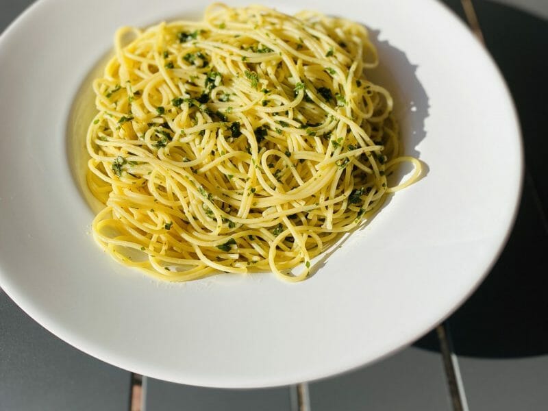 Cliquez pour zoomer ! Spaghetti à l’ail et à l’huile d’olive Thermomix par Sylvie