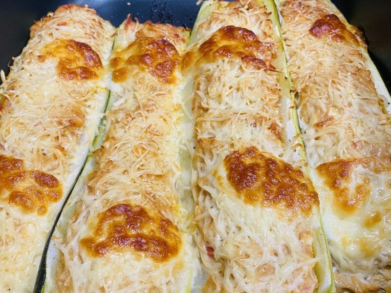 Cliquez pour zoomer ! Courgettes farcies au thon Thermomix par Sylvie