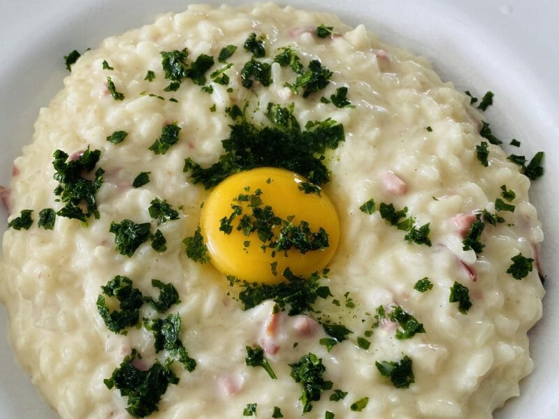 Cliquez pour zoomer ! Risotto façon carbonara Thermomix par Sylvie