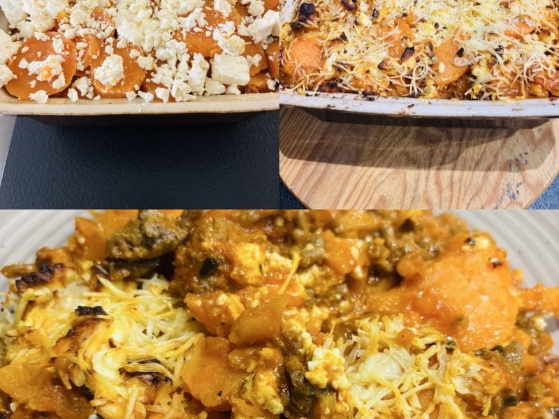 Cliquez pour zoomer ! Casserole de patates douces à la viande hachée et fêta Thermomix par Sylvie