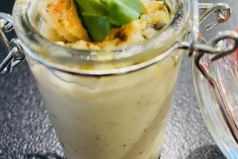 Cliquez pour zoomer ! Verrines de mousse de chou-fleur et crevettes Thermomix par Sylvie