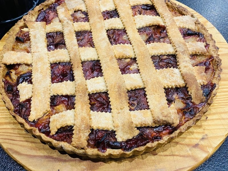 Cliquez pour zoomer ! Tarte aux prunes et poires Thermomix par Sylvie