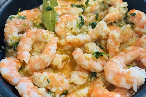 Cliquez pour zoomer ! Crevettes sautées à l’ail et à la bière Thermomix par Sylvie