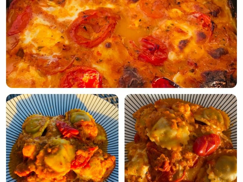 Cliquez pour zoomer ! Gratin de tortellini tomate mozzarella Thermomix par Sylvie