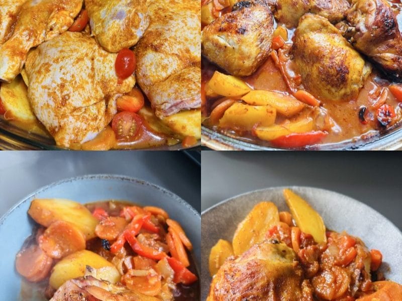 Cliquez pour zoomer ! Poulet aux pommes de terre, poivron et tomates Thermomix par Sylvie