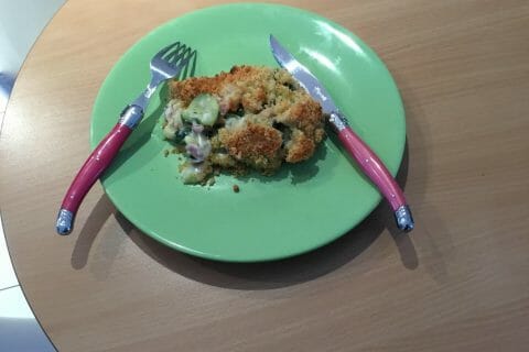 Cliquez pour zoomer ! Crumble courgettes, chèvre et lardons Thermomix par Sylvie