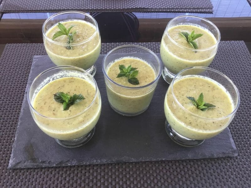 Soupe froide concombre et menthe au Thermomix - Cookomix
