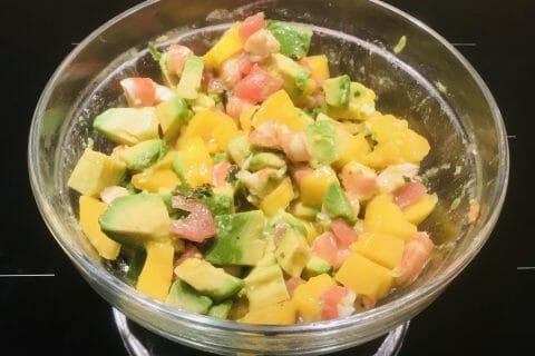 Cliquez pour zoomer ! Ceviche de crevettes, mangue, avocat au Thermomix