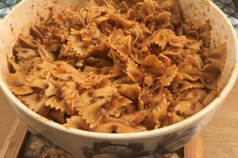 Cliquez pour zoomer ! Farfalle aux chipolatas Thermomix par Angus