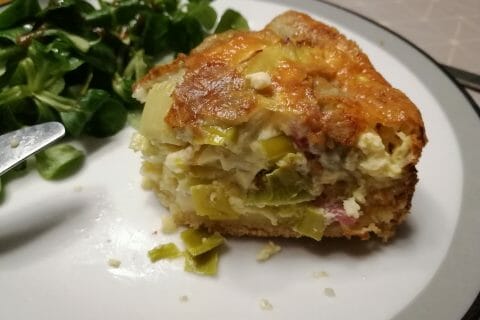 Cliquez pour zoomer ! Gâteau poireaux, lardons et fromage Thermomix par nini44570