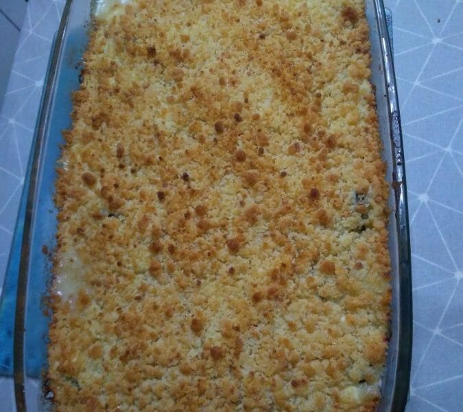 Cliquez pour zoomer ! Crumble courgettes, chèvre et lardons Thermomix par nini44570