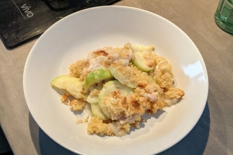Cliquez pour zoomer ! Crumble courgettes, chèvre et lardons Thermomix par fannou4