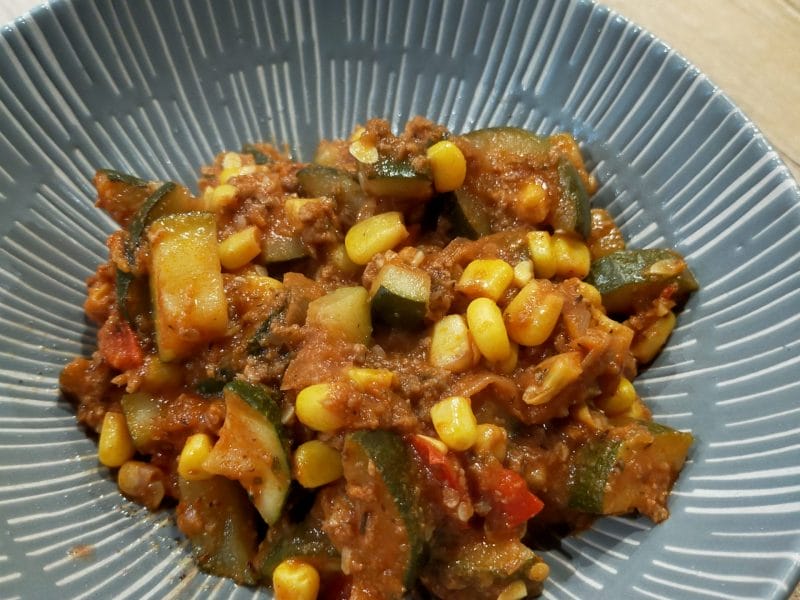 Cliquez pour zoomer ! Poêlée de courgettes à la mexicaine Thermomix par Ju