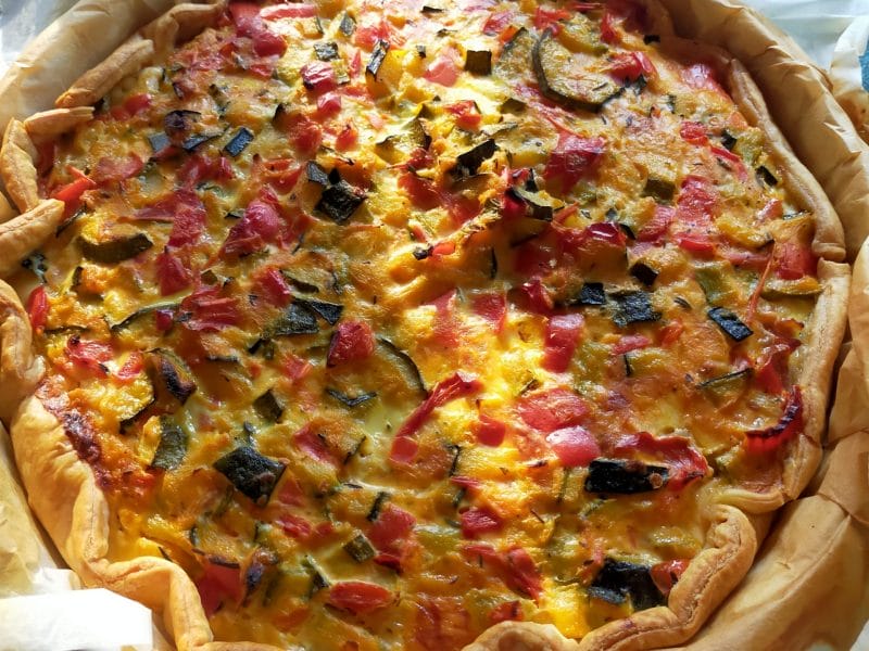 Cliquez pour zoomer ! Tarte salée aux légumes d’été Thermomix par Ju