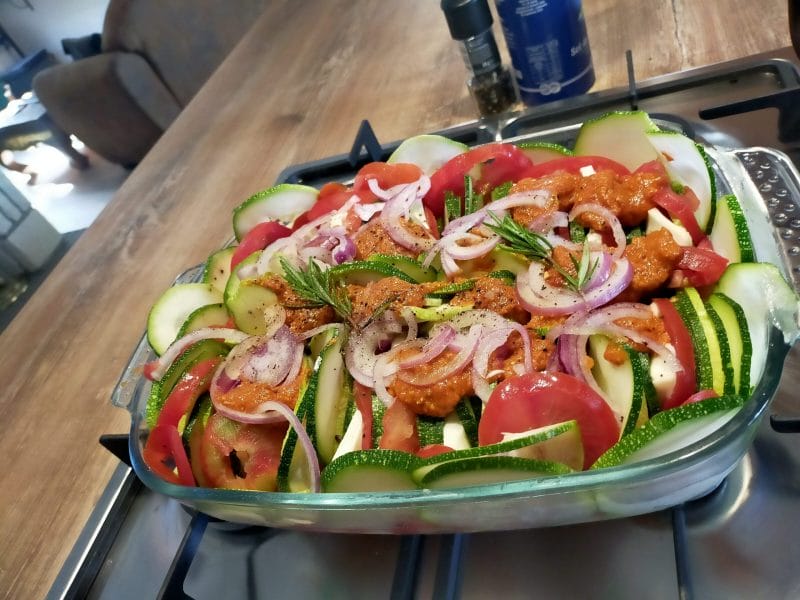 Cliquez pour zoomer ! Tian de légumes et mozzarella Thermomix par Ju