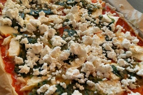 Cliquez pour zoomer ! Pizza épinards et feta Thermomix par Ju