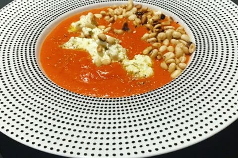 Cliquez pour zoomer ! Soupe froide aux poivrons rouges au Thermomix