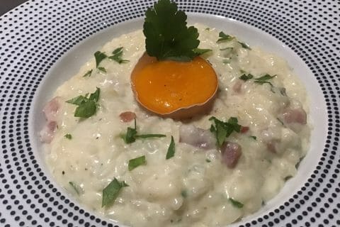 Cliquez pour zoomer ! Risotto façon carbonara Thermomix par valou31150