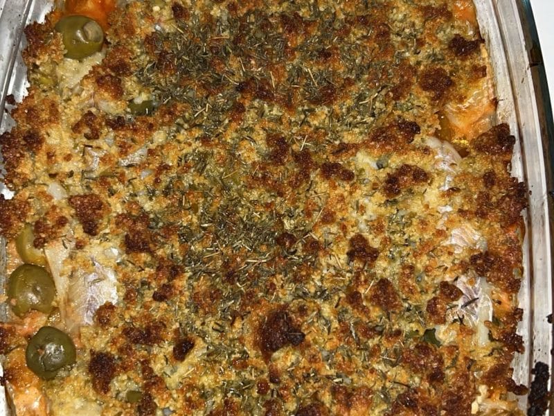 Cliquez pour zoomer ! Cabillaud en croûte d’olives vertes Thermomix par oumsumayya