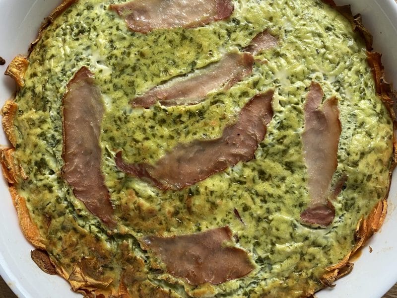 Cliquez pour zoomer ! Quiche à la patate douce, feta et jambon cru Thermomix par Eligori