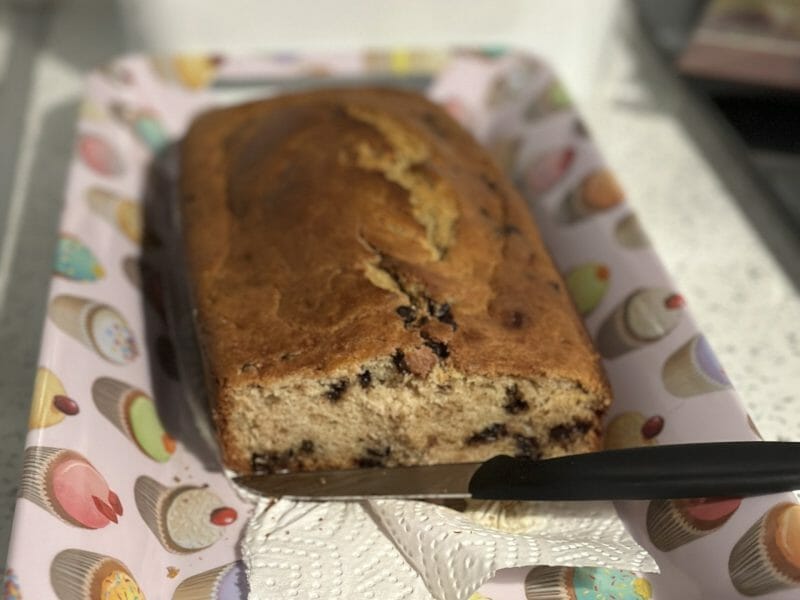 Cliquez pour zoomer ! Cake banane et pépites de chocolat Thermomix par Sabrina13013
