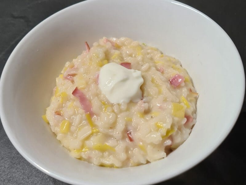 Cliquez pour zoomer ! Risotto poireaux et lardons Thermomix par Elho