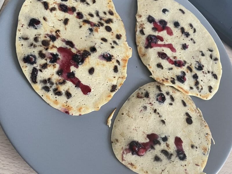 Cliquez pour zoomer ! Pancake myrtilles et pépites de chocolat Thermomix par veggirl
