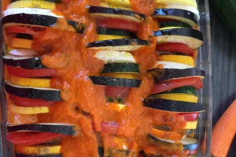 Cliquez pour zoomer ! Tian de légumes et mozarella au Thermomix