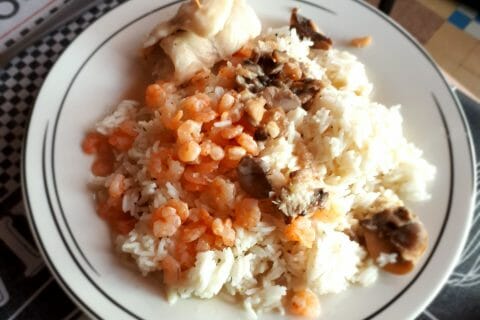 Cliquez pour zoomer ! Filets de sole aux crevettes et champignons au Thermomix