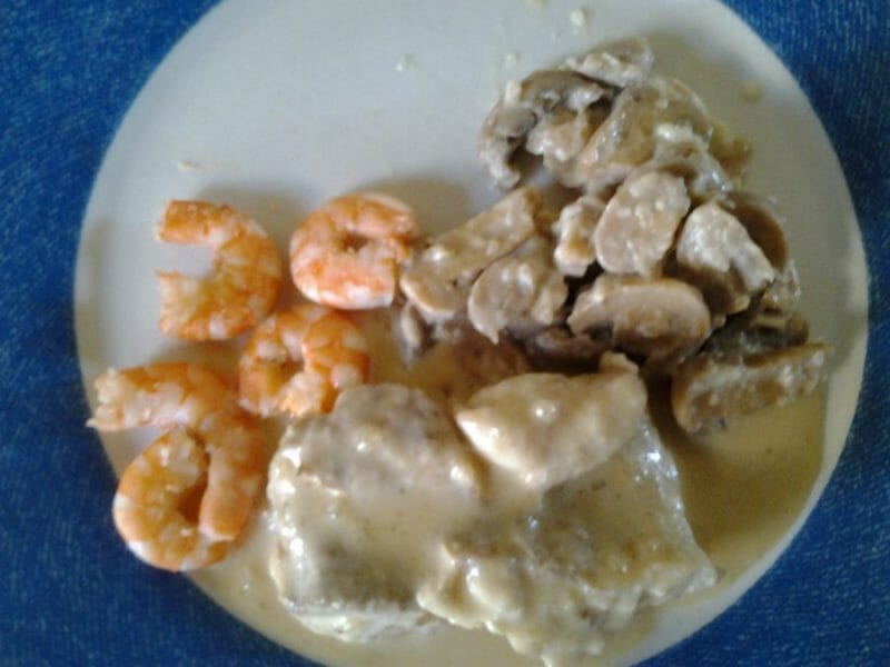 Cliquez pour zoomer ! Filets de sole aux crevettes et champignons Thermomix par Mili49