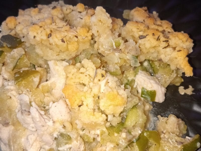 Cliquez pour zoomer ! Crumble poulet, courgettes et parmesan Thermomix par macaron13