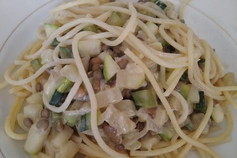 Cliquez pour zoomer ! Pâtes aux courgettes façon carbonara Thermomix par maylou-13@.