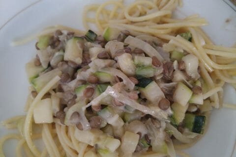 Cliquez pour zoomer ! Pâtes aux courgettes façon carbonara Thermomix par maylou-13@.