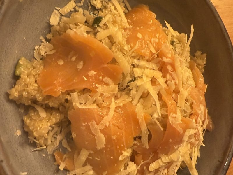 Cliquez pour zoomer ! Risotto de quinoa, courgettes et saumon Thermomix par nad-