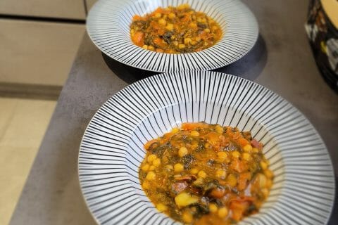 Cliquez pour zoomer ! Ragoût de pois chiches au chorizo et épinards Thermomix par Milmil