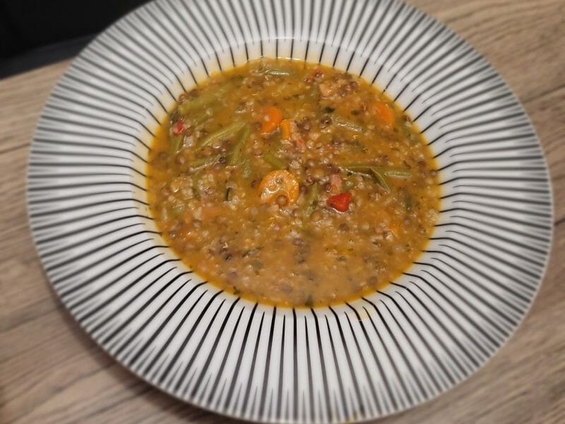 Cliquez pour zoomer ! Soupe de légumes aux lentilles et au riz Thermomix par Milmil
