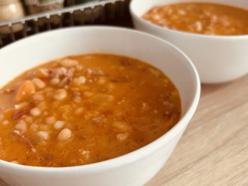 Cliquez pour zoomer ! Mijoté d’haricots blanc légumes et chorizo Thermomix par Mcgb