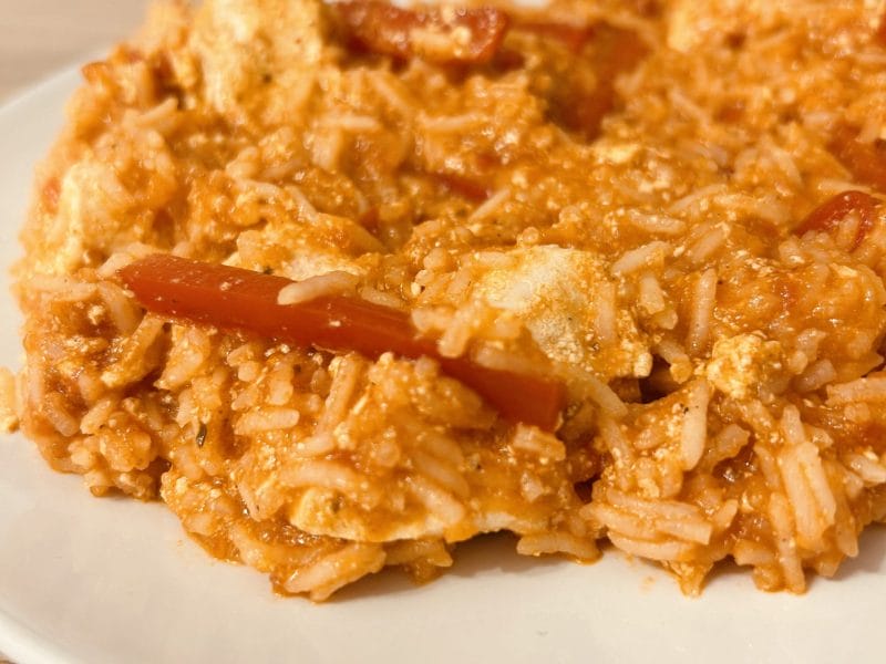 Cliquez pour zoomer ! Poulet sauce poivron-tomate, riz et ses légumes Thermomix par Mcgb