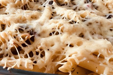 Cliquez pour zoomer ! Gratin de pennes aux champignons au Thermomix