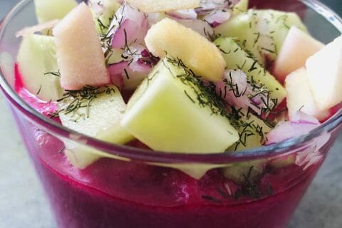 Cliquez pour zoomer ! Gaspacho de betterave et pomme au Thermomix
