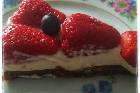 Cliquez pour zoomer ! Tarte aux fraises sans cuisson au Thermomix