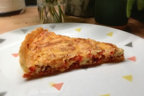 Cliquez pour zoomer ! Quiche poivrons et chorizo Thermomix par Mylenemanc