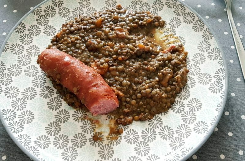 Cliquez pour zoomer ! Lentilles et ses saucisses Thermomix par EloMD