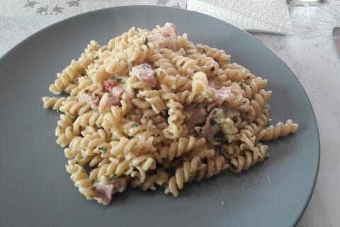 Cliquez pour zoomer ! Farfalle à la crème de courgettes au Thermomix
