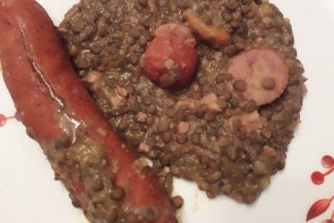 Cliquez pour zoomer ! Lentilles et ses saucisses au Thermomix