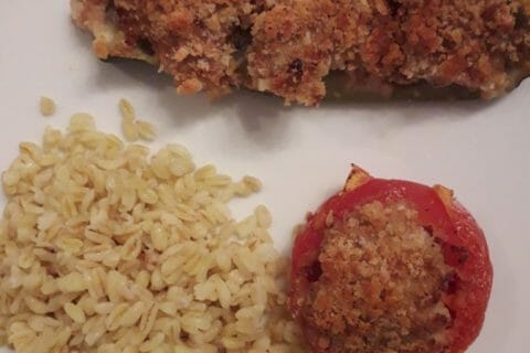Cliquez pour zoomer ! Courgettes rondes farcies à la ricotta au Thermomix