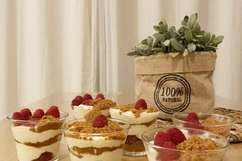 Cliquez pour zoomer ! Tiramisu aux framboises et spéculoos au Thermomix