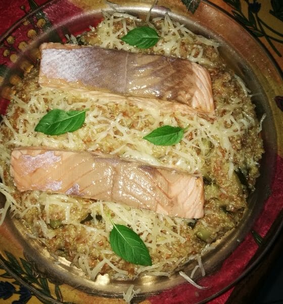 Cliquez pour zoomer ! Risotto de quinoa, courgettes et saumon Thermomix par Thesanne