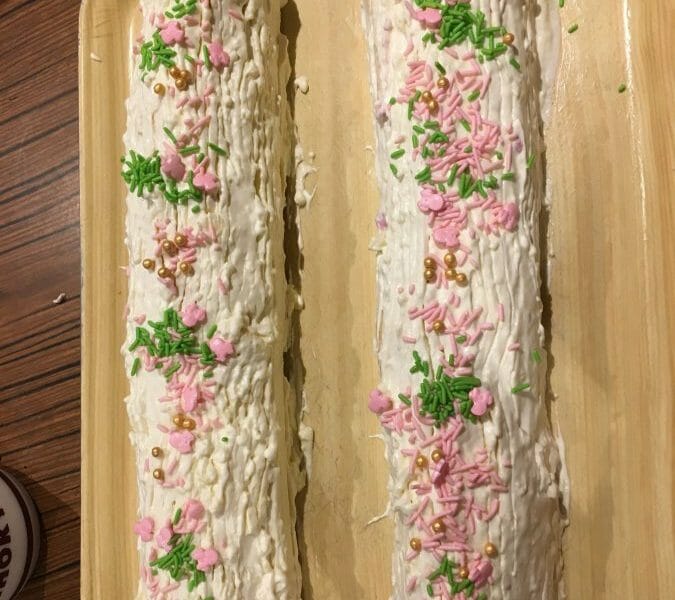 Cliquez pour zoomer ! Bûche de Noël framboises et chocolat blanc Thermomix par clove